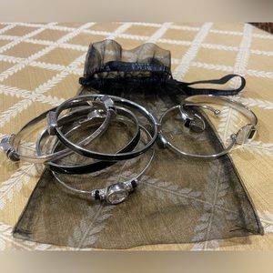WHBM set of bangles & 2 cuff bracelets with dust bag.
